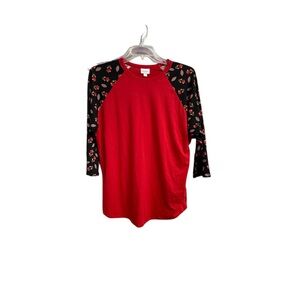 Women’s Red & Floral Top Size 2X